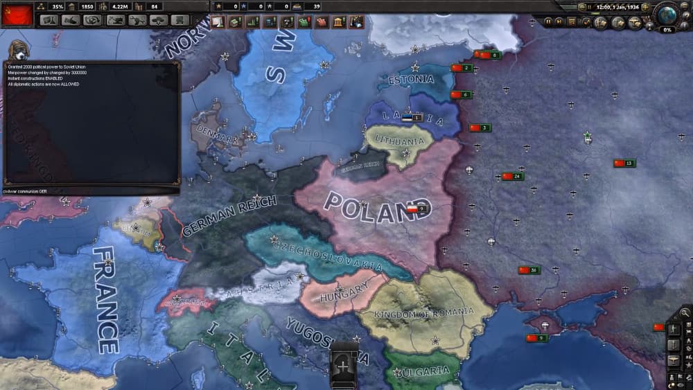 Cheat codes for Hearts of Iron 4